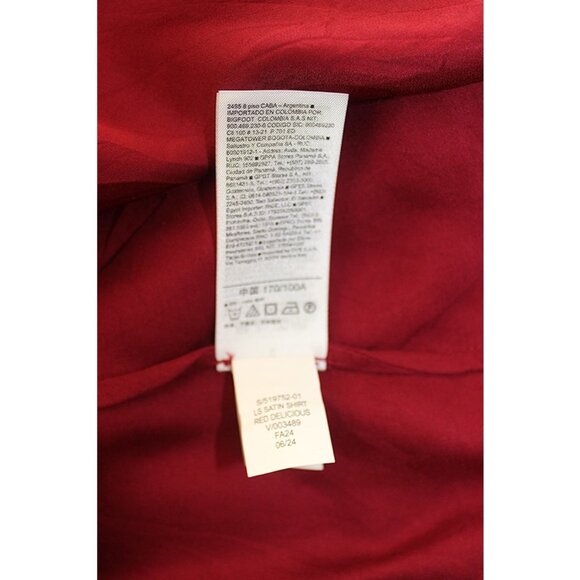 GAP Relaxed Satin Shirt in Red Delicious, Size L - Picture 8 of 11